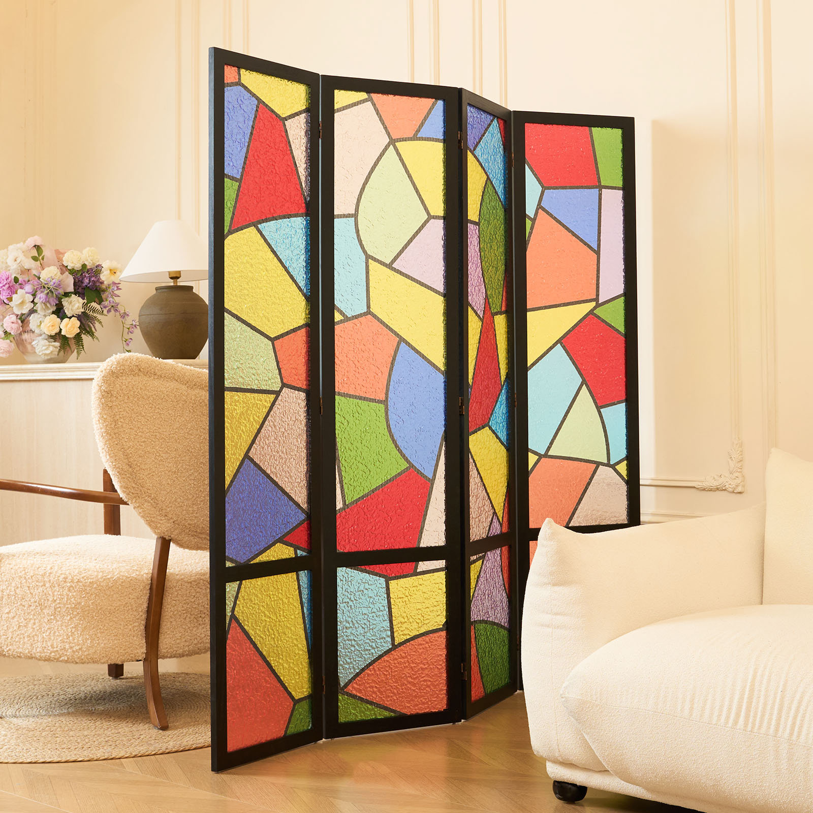 Ophelia & Co. 4-Panel Church Style Room Divider | Wayfair